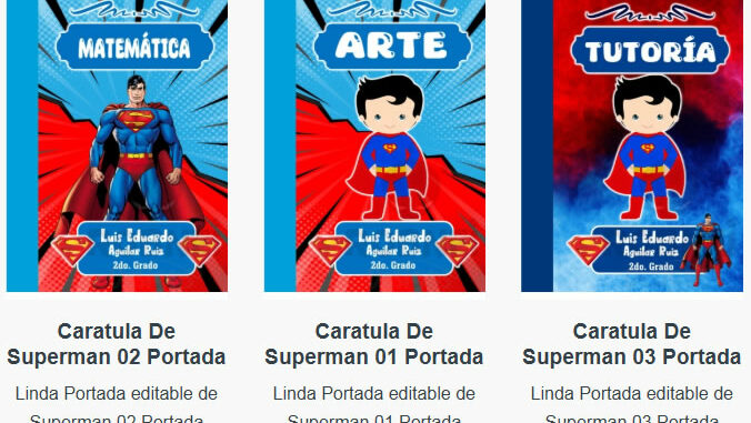 Portadas para Cuadernos de Superman Editables
