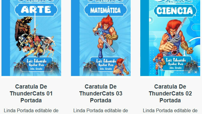 Portadas para Cuadernos de ThunderCats Editables
