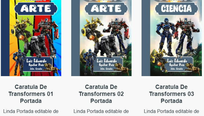 Portadas para Cuadernos de Transformers Editables