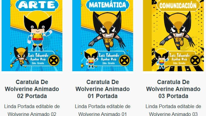 Portadas para Cuadernos de Wolverine Editables