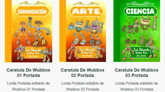 Portadas para Cuadernos de Wubbox Editables