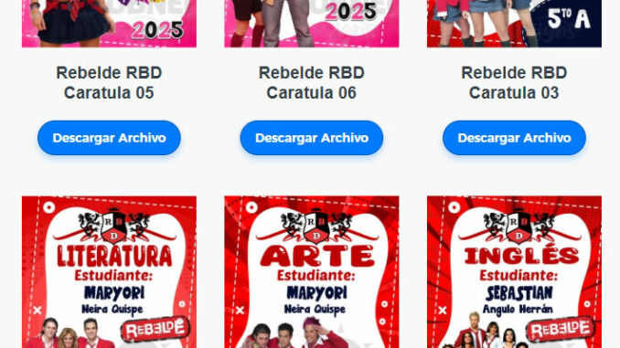 Caratulas Editables de Rebelde RBD