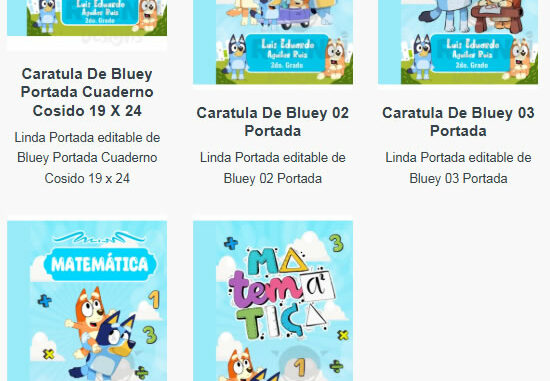 Portadas para Cuadernos de Bluey Editables