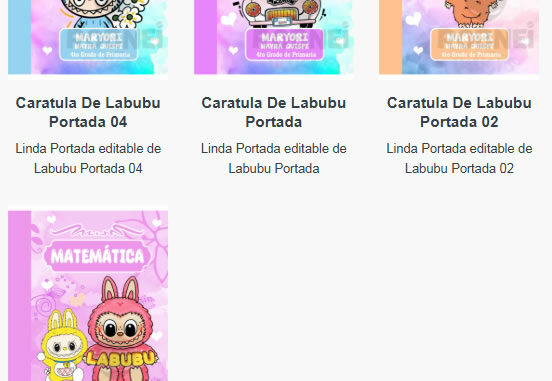 Portadas para Cuadernos de Labubu Editables