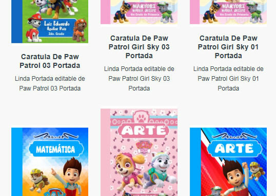 Portadas para Cuadernos de Paw Patrol Editables
