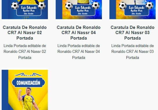 Portadas para Cuadernos de Ronaldo Editables