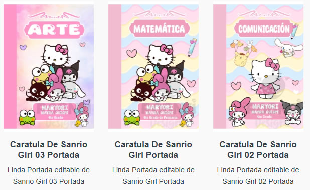 Portadas para Cuadernos de Sanrio Editables
