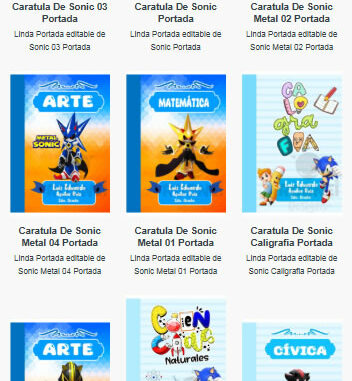 Portadas para Cuadernos de Sonic Editables