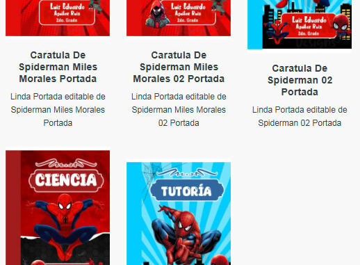 Portadas para Cuadernos de Spiderman Editables