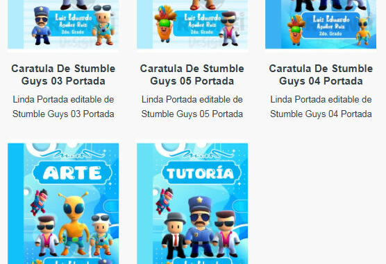 Portadas para Cuadernos de Stumble Guys Editables