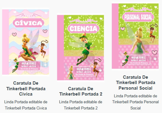 Portadas para Cuadernos de Tinkerbell Editables