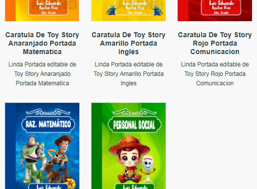 Portadas para Cuadernos de Toy Story Editables