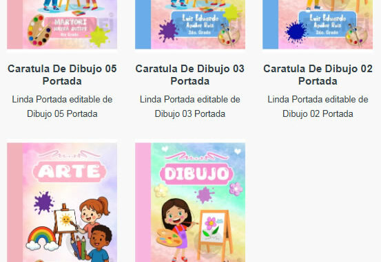 Portadas para Cuadernos de Dibujo Editables